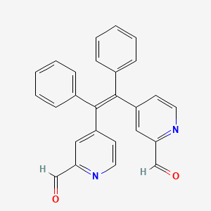 molecular formula C26H18N2O2 B13342319 4,4'-(1,2-Diphenylethene-1,2-diyl)dipicolinaldehyde 