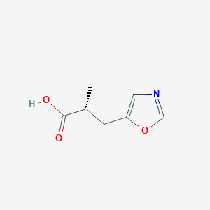 molecular formula C7H9NO3 B13342326 (R)-2-Methyl-3-(oxazol-5-yl)propanoic acid 