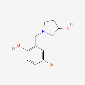 molecular formula C11H14BrNO2 B13342331 1-(5-Bromo-2-hydroxybenzyl)pyrrolidin-3-ol 