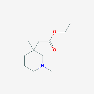 molecular formula C11H21NO2 B13342340 Ethyl 2-(1,3-dimethylpiperidin-3-yl)acetate 