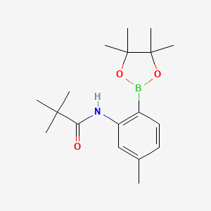 molecular formula C18H28BNO3 B13342343 N-(5-Methyl-2-(4,4,5,5-tetramethyl-1,3,2-dioxaborolan-2-yl)phenyl)pivalamide 