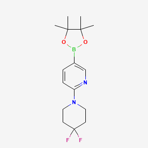 molecular formula C16H23BF2N2O2 B13342436 2-(4,4-Difluoropiperidin-1-yl)-5-(4,4,5,5-tetramethyl-1,3,2-dioxaborolan-2-yl)pyridine 