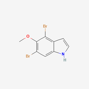 molecular formula C9H7Br2NO B13342488 4,6-dibromo-5-methoxy-1H-indole 