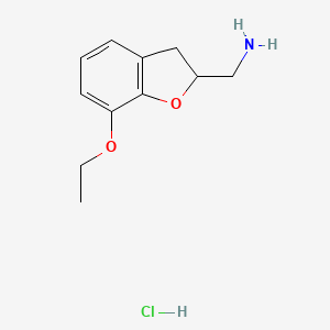 molecular formula C11H16ClNO2 B13342493 (7-Ethoxy-2,3-dihydrobenzofuran-2-yl)methanamine hydrochloride 