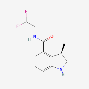 molecular formula C12H14F2N2O B13342503 (R)-N-(2,2-Difluoroethyl)-3-methylindoline-4-carboxamide 