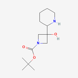 molecular formula C13H24N2O3 B13342539 tert-Butyl 3-hydroxy-3-(piperidin-2-yl)azetidine-1-carboxylate 