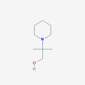 molecular formula C9H19NO B13342602 2-Methyl-2-(piperidin-1-yl)propan-1-ol 