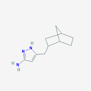 molecular formula C11H17N3 B13342619 3-(Bicyclo[2.2.1]heptan-2-ylmethyl)-1H-pyrazol-5-amine 