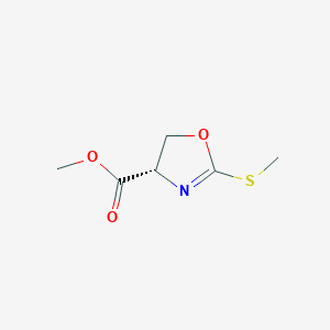 molecular formula C6H9NO3S B13342627 (S)-Methyl 2-(methylthio)-4,5-dihydrooxazole-4-carboxylate 