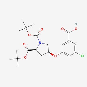 3-(((3S,5S)-1,5-Bis(tert-butoxycarbonyl)pyrrolidin-3-yl)oxy)-5-chlorobenzoic acid