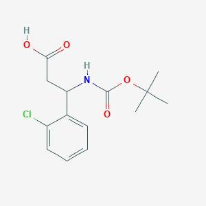 molecular formula C14H18ClNO4 B1334265 3-((tert-Butoxycarbonyl)amino)-3-(2-chlorophenyl)propanoic acid CAS No. 284493-66-9