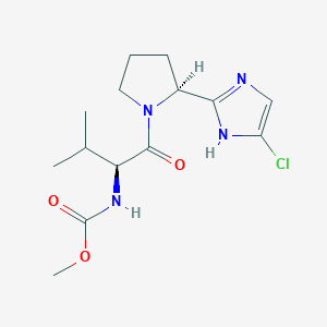 molecular formula C14H21ClN4O3 B13342657 Methyl ((S)-1-((S)-2-(5-chloro-1H-imidazol-2-yl)pyrrolidin-1-yl)-3-methyl-1-oxobutan-2-yl)carbamate 