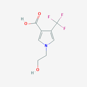 molecular formula C8H8F3NO3 B13342677 1-(2-hydroxyethyl)-4-(trifluoromethyl)-1H-pyrrole-3-carboxylic acid 