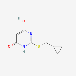 molecular formula C8H10N2O2S B13342707 2-((Cyclopropylmethyl)thio)-6-hydroxypyrimidin-4(3H)-one 