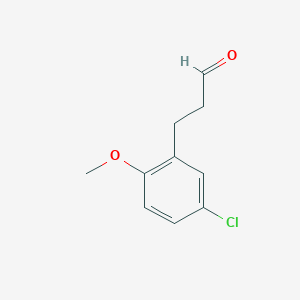 molecular formula C10H11ClO2 B13342742 3-(5-Chloro-2-methoxyphenyl)propanal CAS No. 33538-84-0