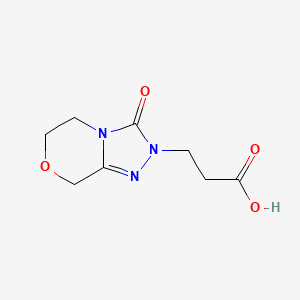 3-{3-oxo-2H,3H,5H,6H,8H-[1,2,4]triazolo[3,4-c]morpholin-2-yl}propanoic acid