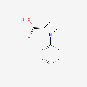 molecular formula C10H11NO2 B13342783 (R)-1-Phenylazetidine-2-carboxylic acid 