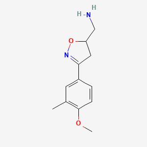 (3-(4-Methoxy-3-methylphenyl)-4,5-dihydroisoxazol-5-yl)methanamine