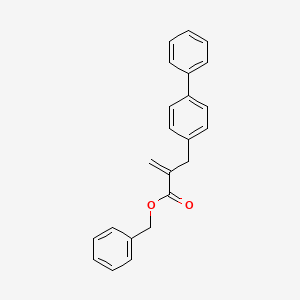 molecular formula C23H20O2 B13342815 Benzyl 2-([1,1'-biphenyl]-4-ylmethyl)acrylate 