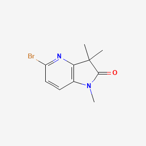 molecular formula C10H11BrN2O B13342824 5-Bromo-1,3,3-trimethyl-1H,2H,3H-pyrrolo[3,2-b]pyridin-2-one 