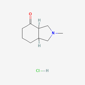 molecular formula C9H16ClNO B13342826 Rel-(3aR,7aS)-2-methyloctahydro-4H-isoindol-4-one hydrochloride 