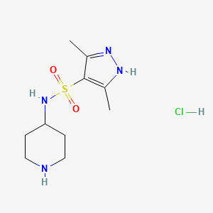 3,5-Dimethyl-N-(piperidin-4-yl)-1H-pyrazole-4-sulfonamide hydrochloride