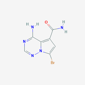 molecular formula C7H6BrN5O B13342865 4-Amino-7-bromopyrrolo[2,1-f][1,2,4]triazine-5-carboxamide 