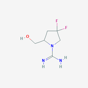 molecular formula C6H11F2N3O B13342872 4,4-Difluoro-2-(hydroxymethyl)pyrrolidine-1-carboximidamide 