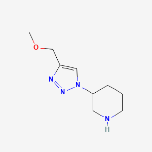 molecular formula C9H16N4O B13342873 3-(4-(methoxymethyl)-1H-1,2,3-triazol-1-yl)piperidine 