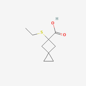 molecular formula C9H14O2S B13342907 5-(Ethylsulfanyl)spiro[2.3]hexane-5-carboxylic acid 