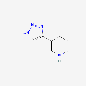 molecular formula C8H14N4 B13342923 3-(1-Methyl-1H-1,2,3-triazol-4-yl)piperidine 