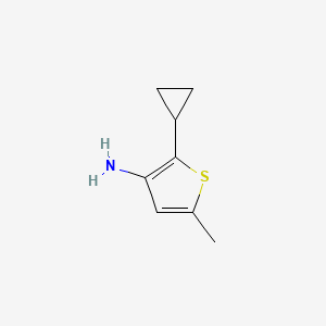 molecular formula C8H11NS B13342962 2-Cyclopropyl-5-methylthiophen-3-amine 