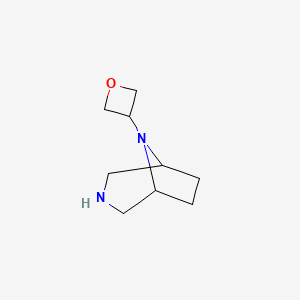 molecular formula C9H16N2O B13343001 8-(Oxetan-3-yl)-3,8-diazabicyclo[3.2.1]octane 