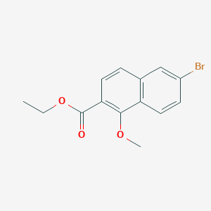 molecular formula C14H13BrO3 B13343006 Ethyl 6-bromo-1-methoxy-2-naphthoate 