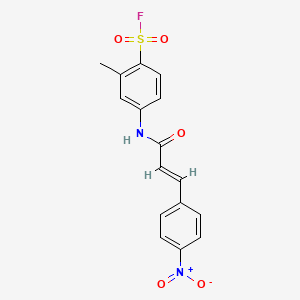 molecular formula C16H13FN2O5S B13343039 2-Methyl-4-(3-(4-nitrophenyl)acrylamido)benzene-1-sulfonyl fluoride CAS No. 21320-85-4