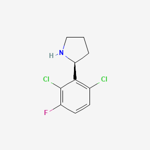 molecular formula C10H10Cl2FN B13343097 (S)-2-(2,6-Dichloro-3-fluorophenyl)pyrrolidine 