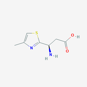 molecular formula C7H10N2O2S B13343137 (3R)-3-amino-3-(4-methyl-1,3-thiazol-2-yl)propanoic acid 