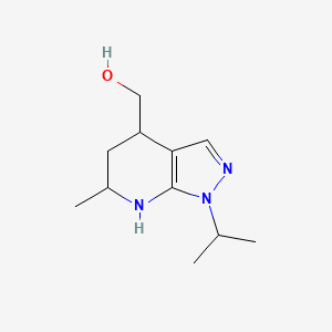 molecular formula C11H19N3O B13343138 (1-isopropyl-6-methyl-4,5,6,7-tetrahydro-1H-pyrazolo[3,4-b]pyridin-4-yl)methanol 