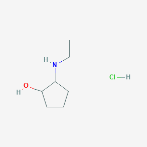 molecular formula C7H16ClNO B13343146 2-(Ethylamino)cyclopentan-1-ol hydrochloride 