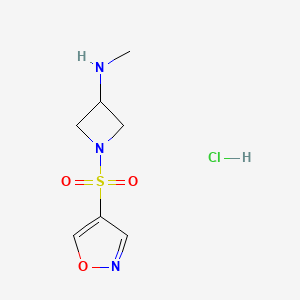 molecular formula C7H12ClN3O3S B13343184 1-(isoxazol-4-ylsulfonyl)-N-methylazetidin-3-amine hydrochloride 