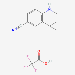 molecular formula C13H11F3N2O2 B13343196 1A,2,3,7b-tetrahydro-1H-cyclopropa[c]quinoline-6-carbonitrile 2,2,2-trifluoroacetate 