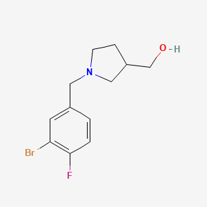 molecular formula C12H15BrFNO B13343234 (1-(3-Bromo-4-fluorobenzyl)pyrrolidin-3-yl)methanol 