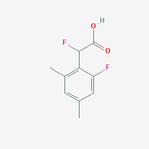 molecular formula C10H10F2O2 B13343254 2-Fluoro-2-(2-fluoro-4,6-dimethylphenyl)acetic acid 