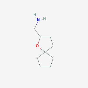 molecular formula C9H17NO B13343264 (1-Oxaspiro[4.4]nonan-2-yl)methanamine 