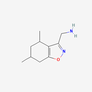 molecular formula C10H16N2O B13343280 (4,6-Dimethyl-4,5,6,7-tetrahydrobenzo[d]isoxazol-3-yl)methanamine 