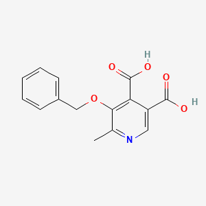 molecular formula C15H13NO5 B13343299 6-Methyl-5-(phenylmethoxy)-3,4-pyridinedicarboxylic Acid 