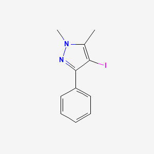 molecular formula C11H11IN2 B13343307 4-iodo-1,5-dimethyl-3-phenyl-1H-pyrazole 