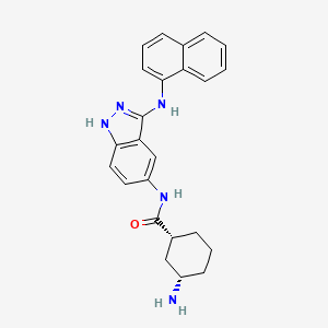 (1R,3S)-3-Amino-N-(3-(naphthalen-1-ylamino)-1H-indazol-5-yl)cyclohexane-1-carboxamide