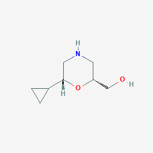 molecular formula C8H15NO2 B13343309 Rel-((2R,6R)-6-cyclopropylmorpholin-2-yl)methanol 