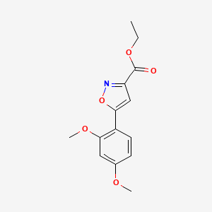 molecular formula C14H15NO5 B13343324 Ethyl 5-(2,4-Dimethoxyphenyl)isoxazole-3-carboxylate CAS No. 33277-16-6